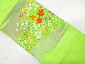 アンティーク　草花模様織り出し名古屋帯（着用可）